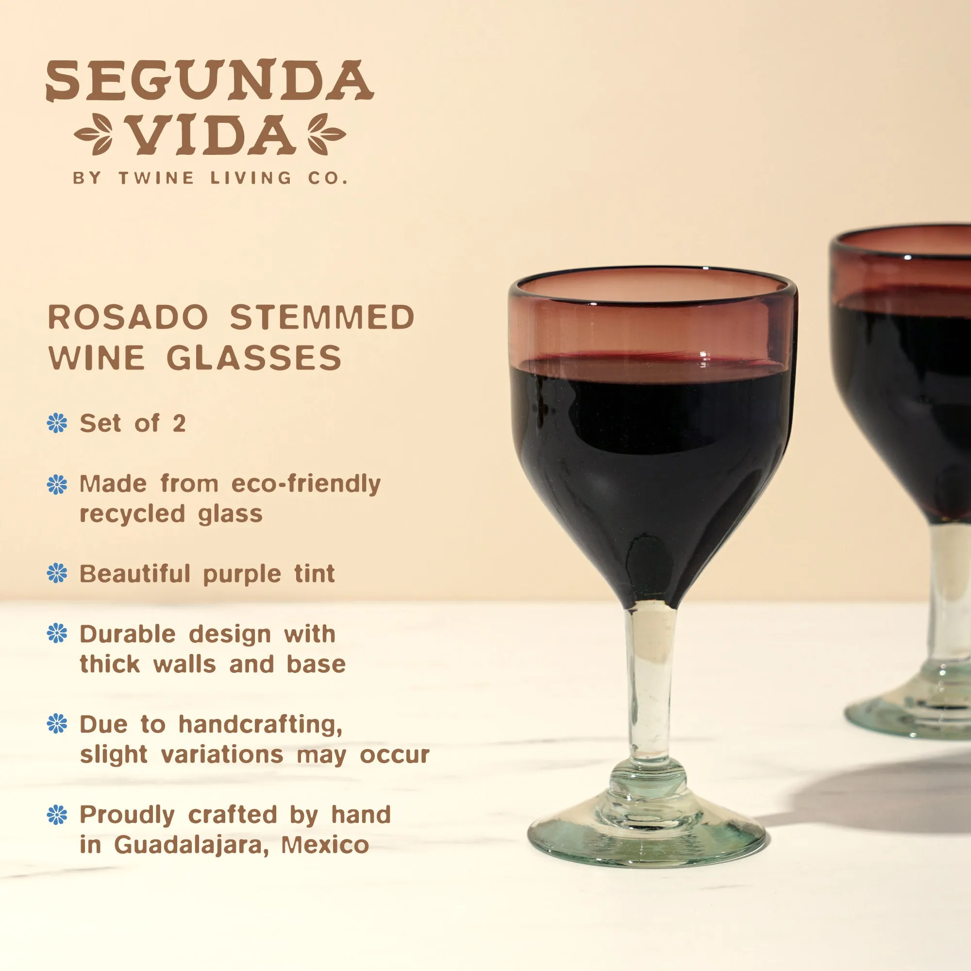 Segunda Vida Rosado Wine Glass Set