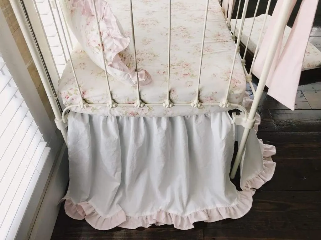 Shabby Chic Watercolor Floral Crib Bedding