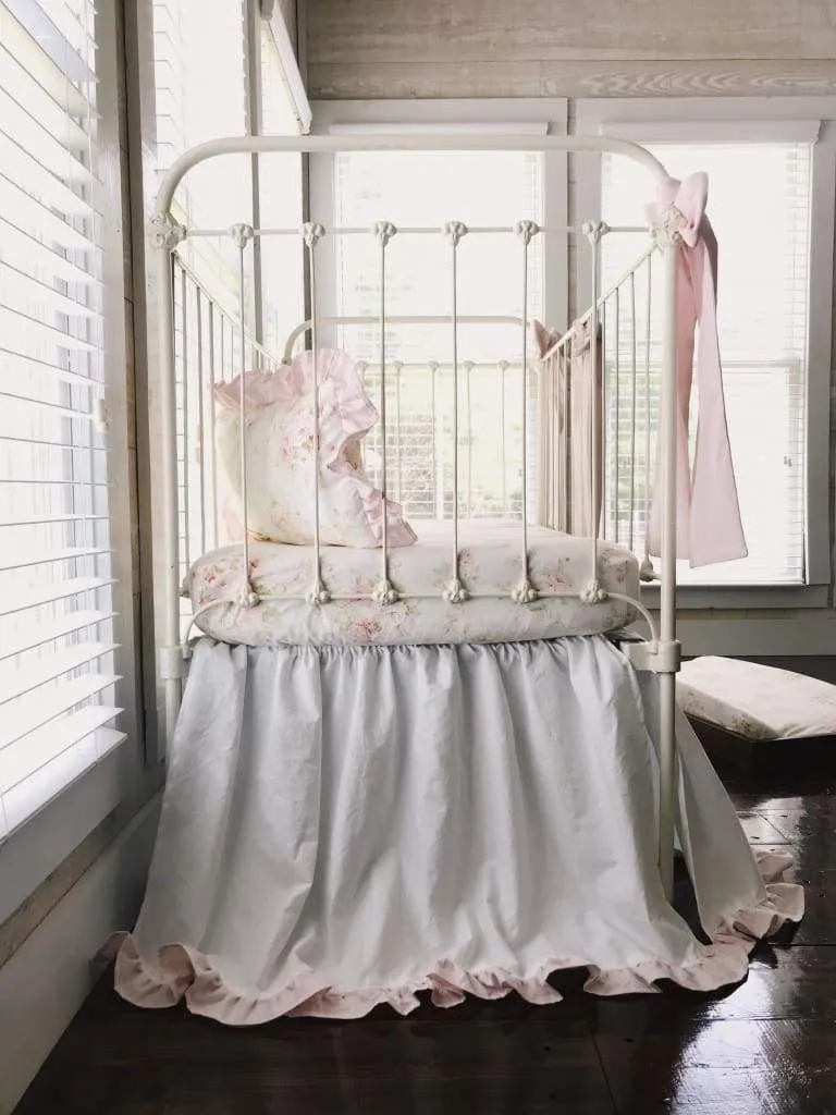 Shabby Chic Watercolor Floral Crib Bedding