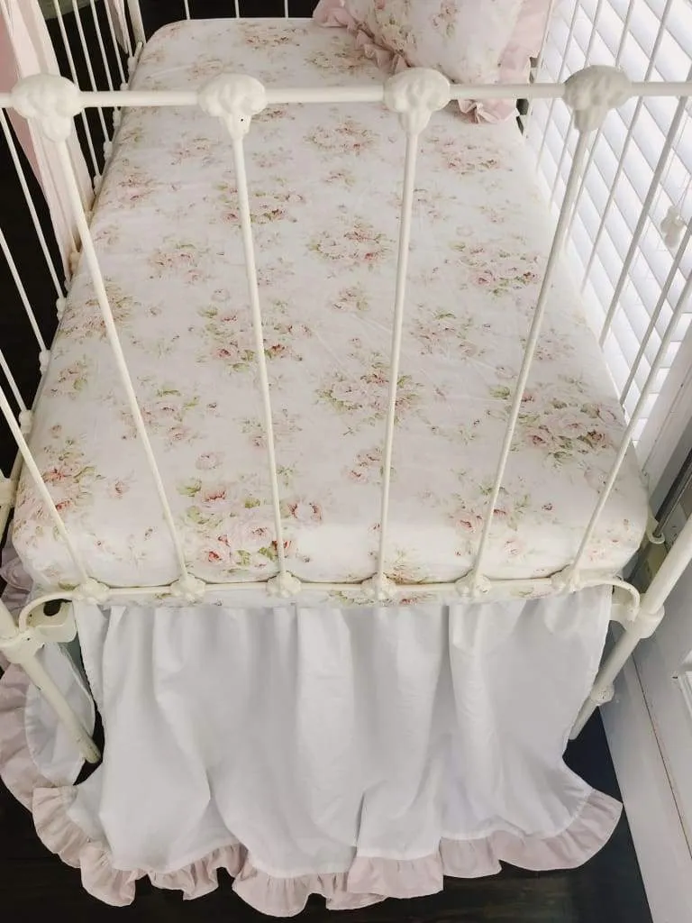 Shabby Chic Watercolor Floral Crib Bedding