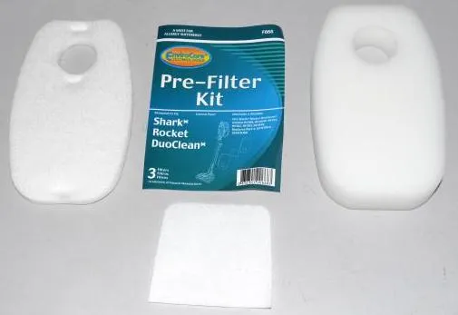 Shark Rocket DuoClean Vacuum Pre Filter Kit set of 3 Filters