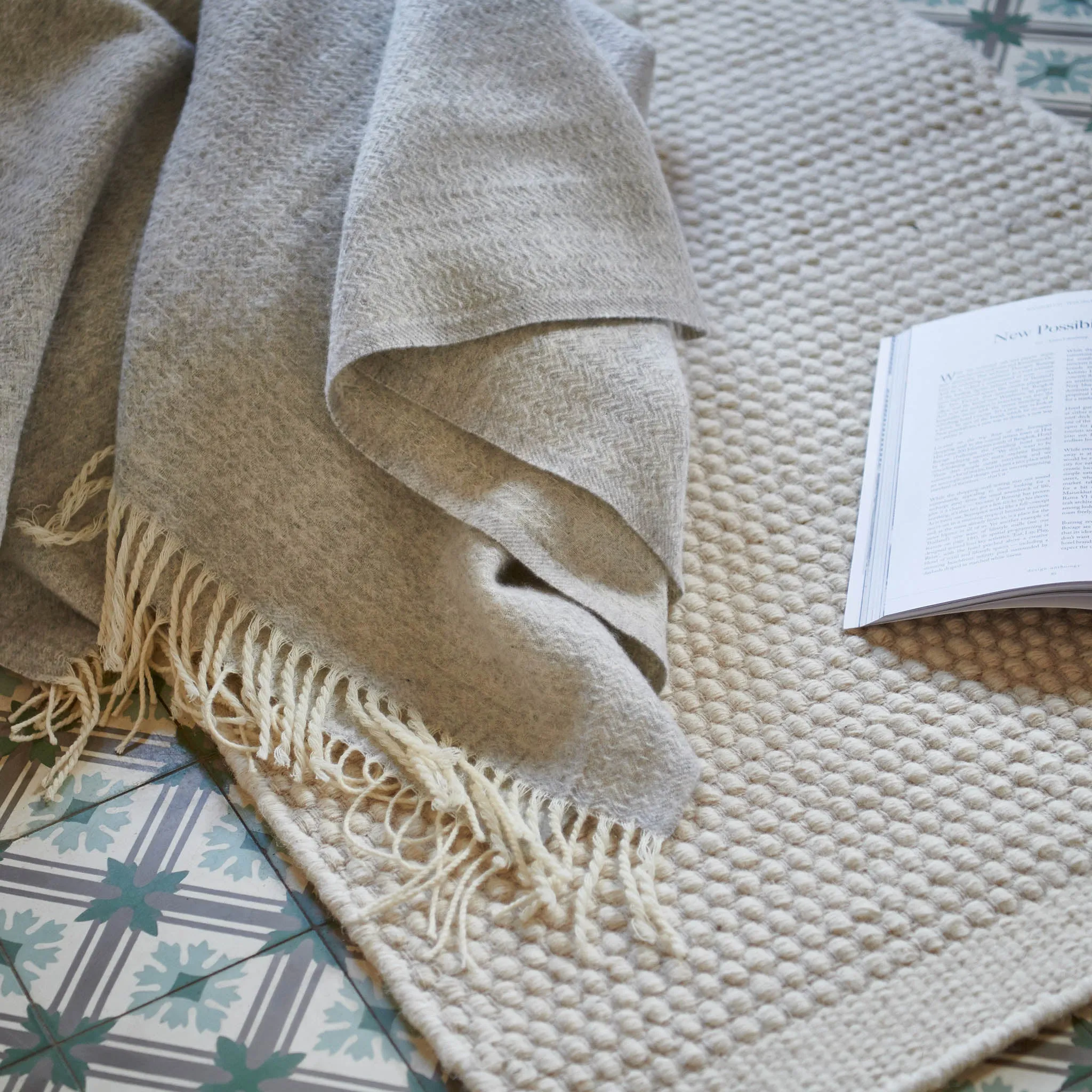 Siljan Cashmere Blanket [Light grey melange]