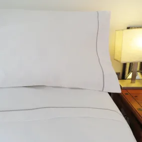 Silver Row Cord Cotton Percale Housewife Pillowcase