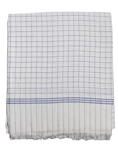 SoftTouchy 100% Soft Staple Cotton Check AC Blanket | Top Sheet | Lightweight Dohar Blanket | Khes (60x100 inches) (Blue)