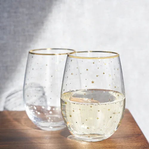 Starlight Stemless Wine Glass Set