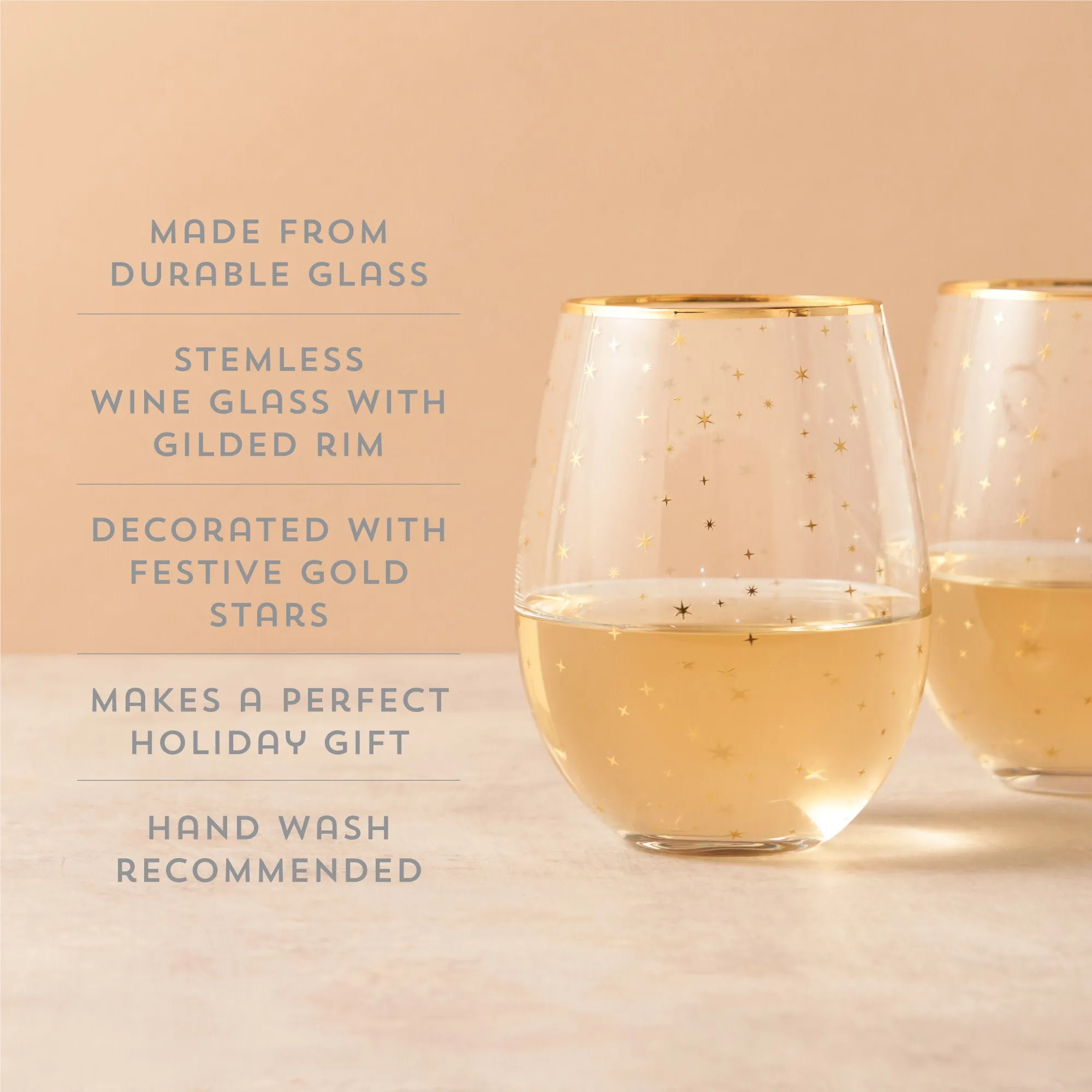 Starlight Stemless Wine Glass Set