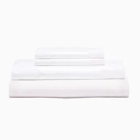 Stitched White Organic Sheet Set