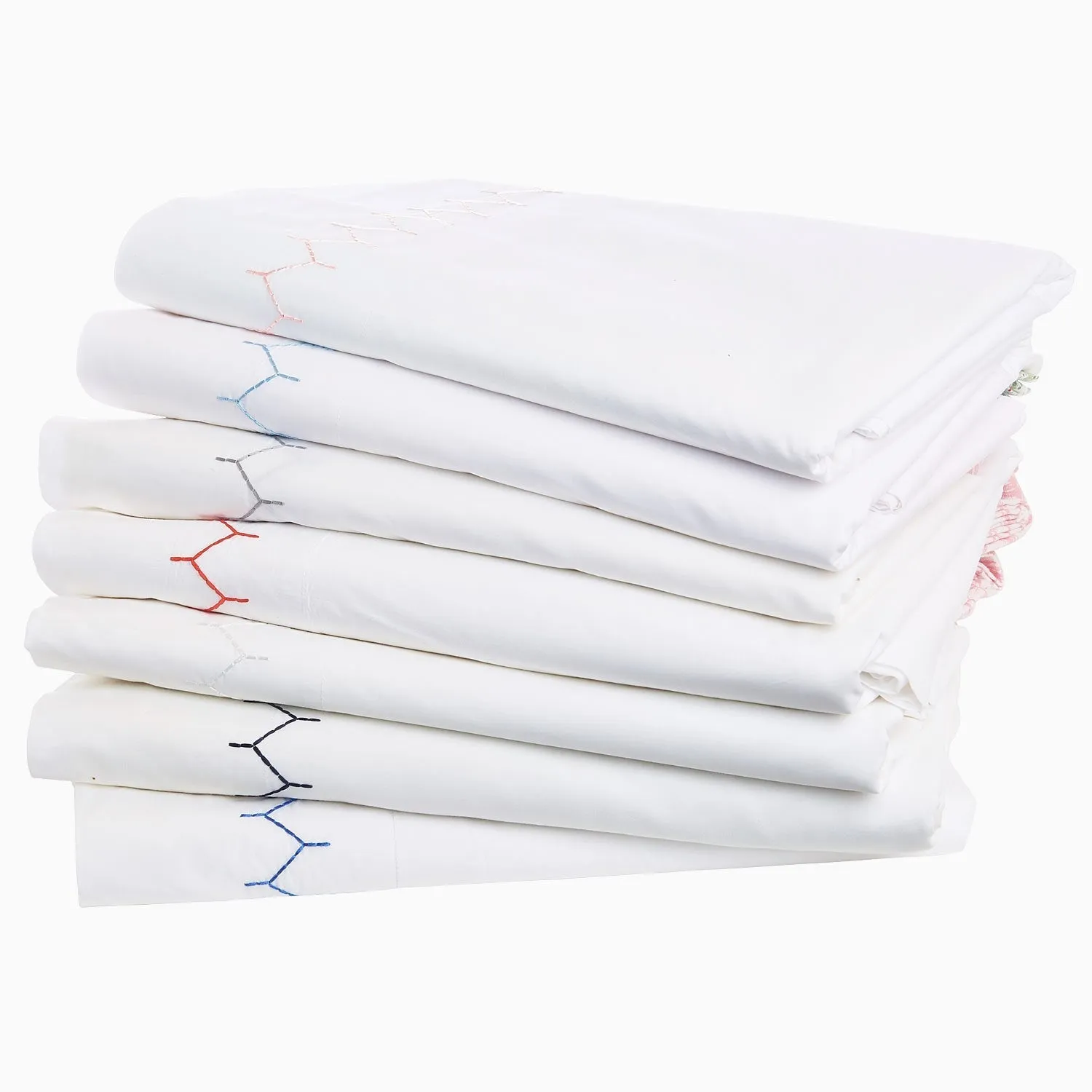 Stitched White Organic Sheet Set