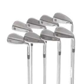 Sub 70 699 Steel Mens Right Hand Irons 4-AW 2* Flat Regular - KBS Tour 110