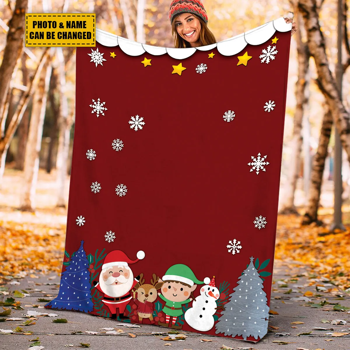 Teesdily | Dog Christmas Fleece Blanket Customized Photo Christmas Dog Sherpa Fleece Blanket Santa Clause Dog Cat Pet Owners Christmas Keepsake Gifts