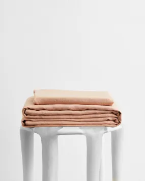 Terracotta 100% French Flax Linen Sheet Set