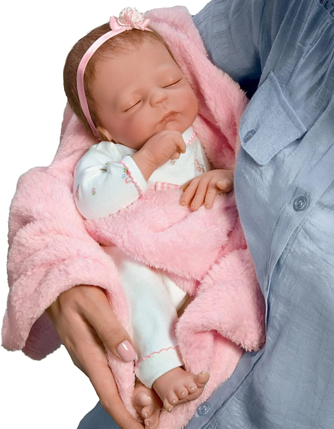 The Ashton-Drake Galleries Cuddle Caitlyn with Warming Feature and Blanket - So Truly Real® Lifelike & Realistic Newborn Baby Doll 17-inches