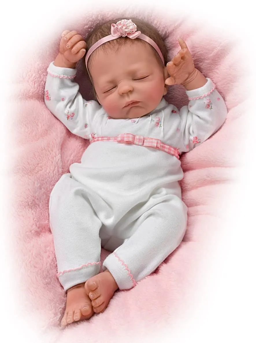 The Ashton-Drake Galleries Cuddle Caitlyn with Warming Feature and Blanket - So Truly Real® Lifelike & Realistic Newborn Baby Doll 17-inches