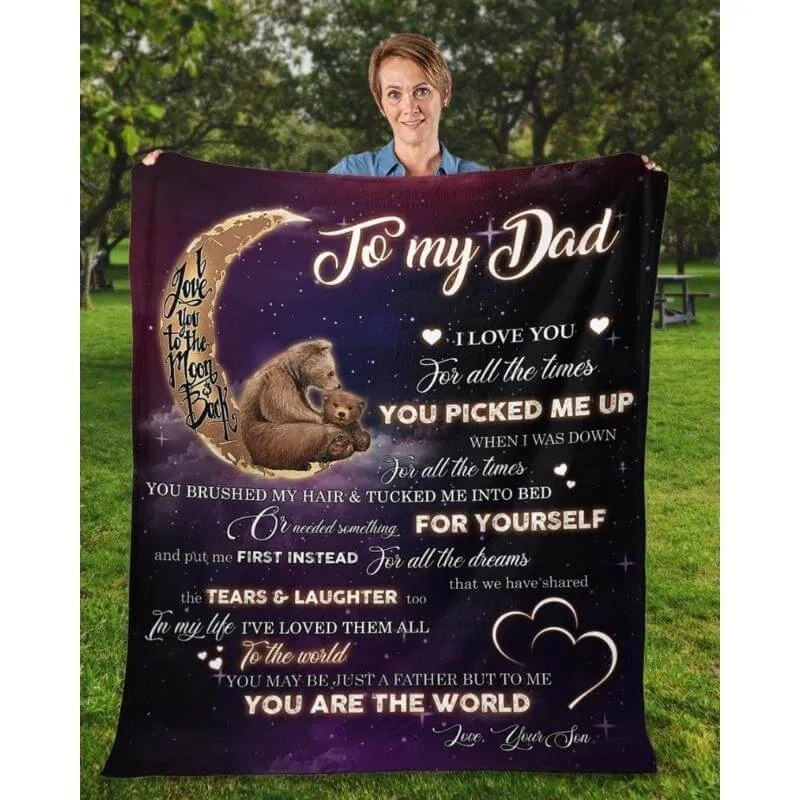 To My Dad - From Son - BearBlanket - A320 - Premium Blanket