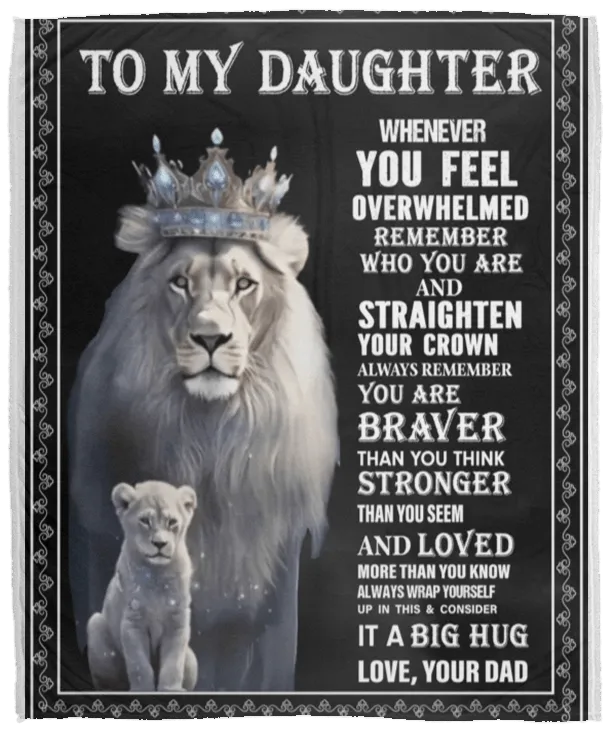 To My Daughter White Lion Blanket Bundle