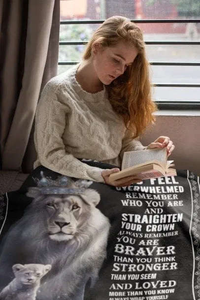 To My Daughter White Lion Blanket Bundle