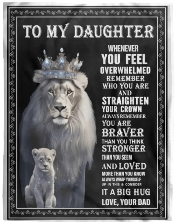 To My Daughter White Lion Blanket Bundle