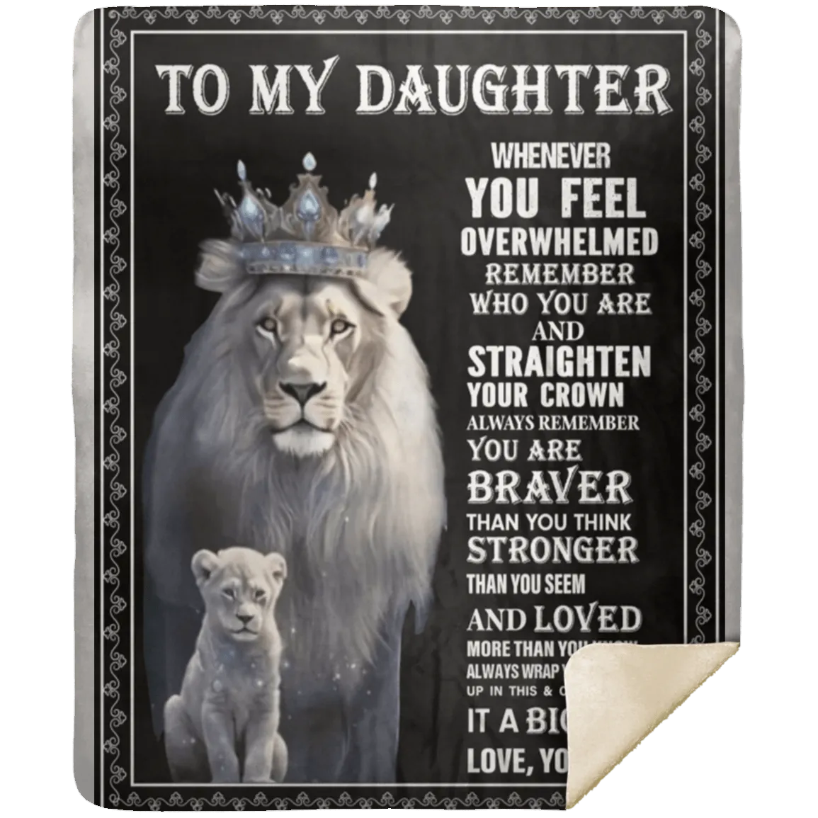 To My Daughter White Lion Blanket Bundle