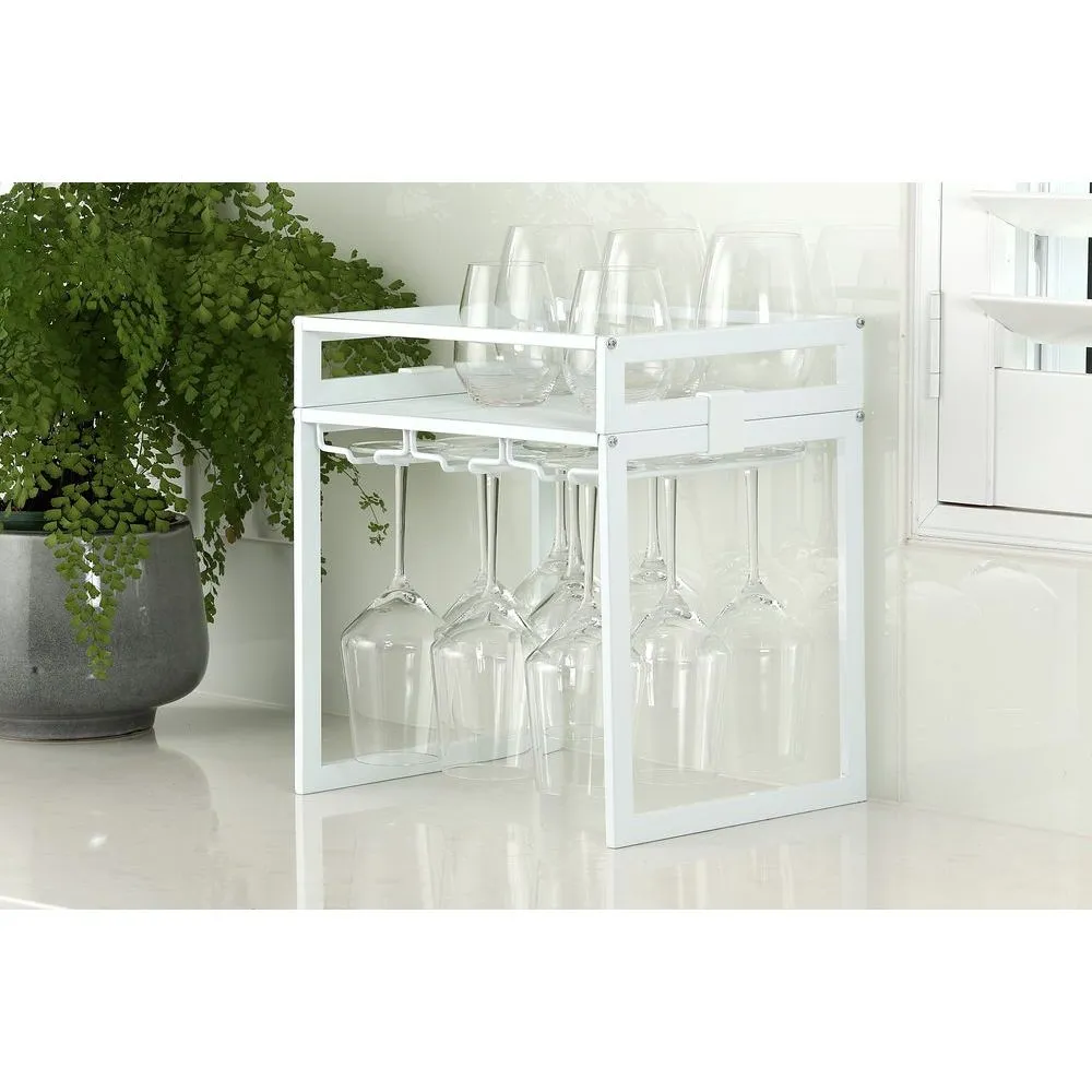 Top Rail for Freestanding Wine Glass Rack White