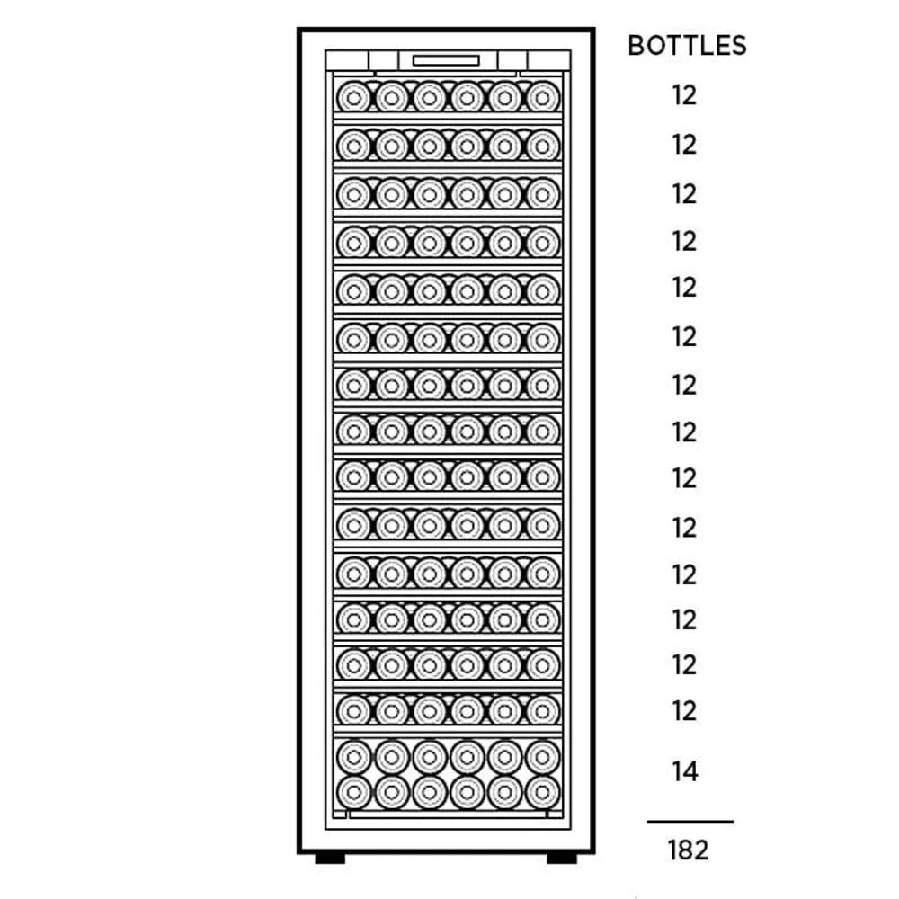 Transtherm Wine Coolers Ermitage Glass Brushed Aluminum Full Shelf