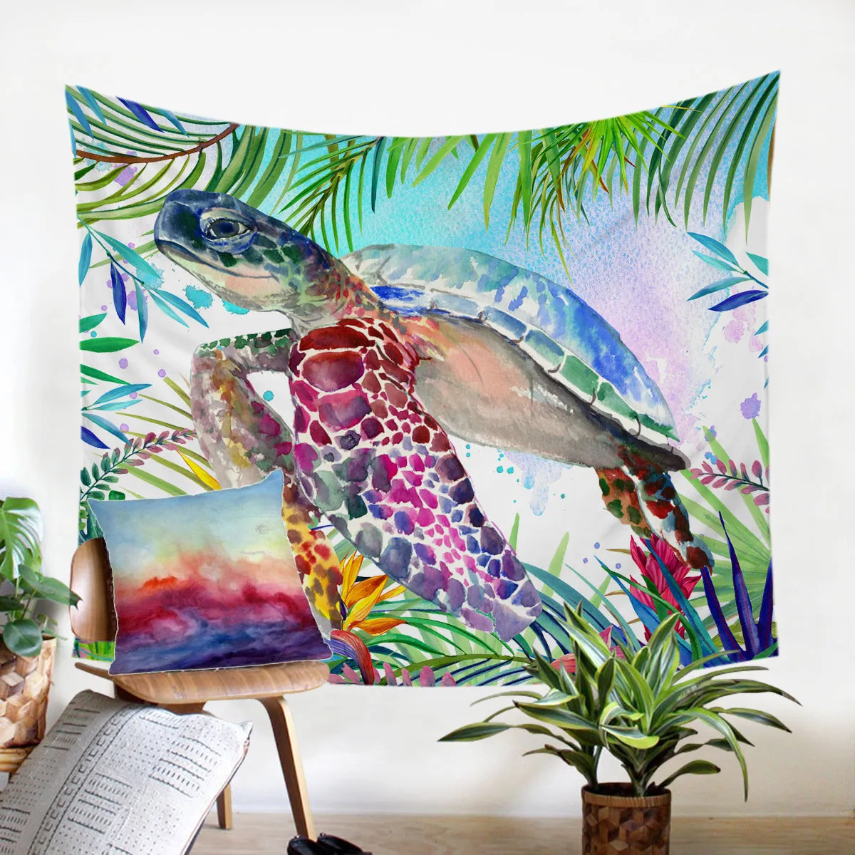 Tropical Sea Turtle Tapestry