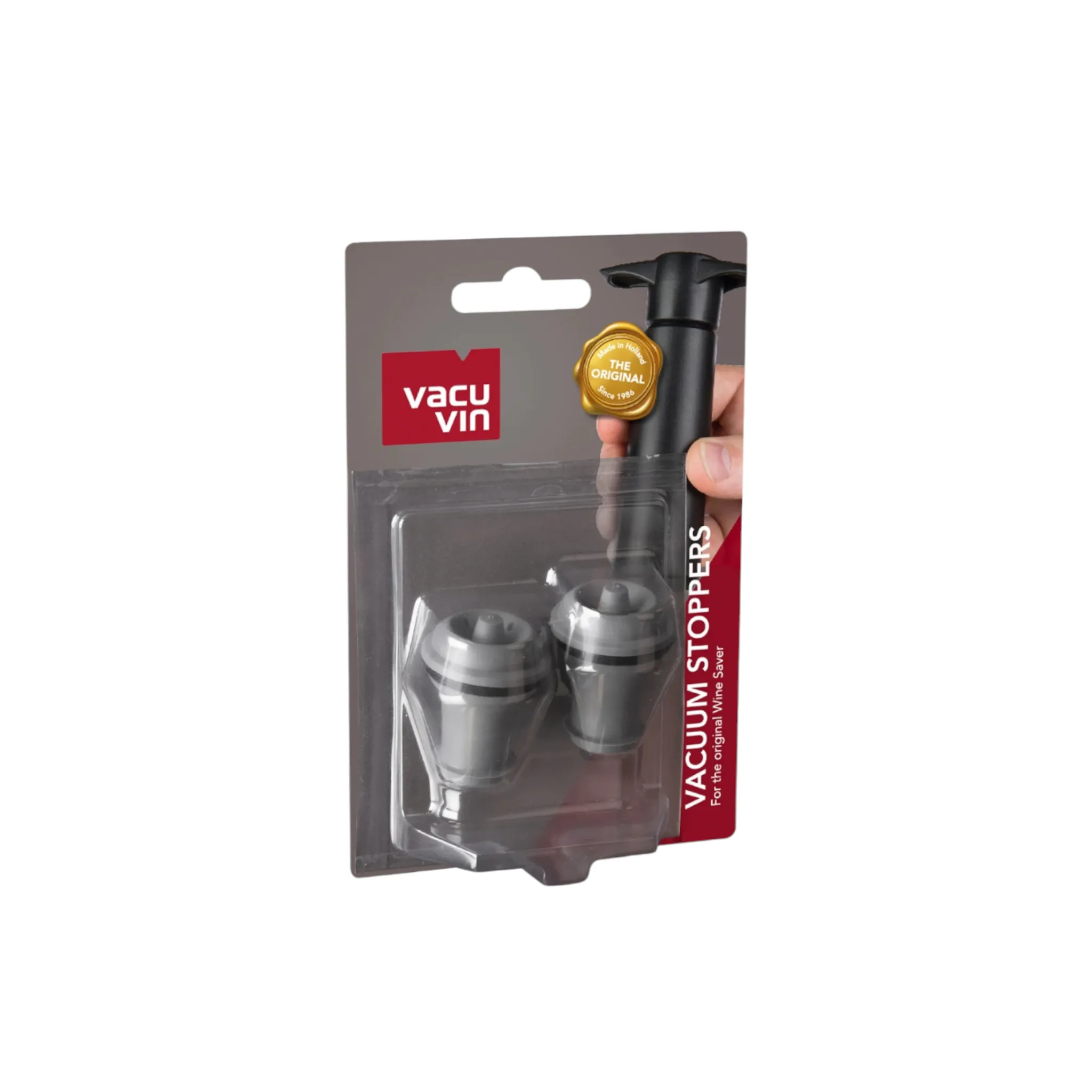 Vacu Vin Grey Vacuum Wine Stopper 2Pcs Set 40180