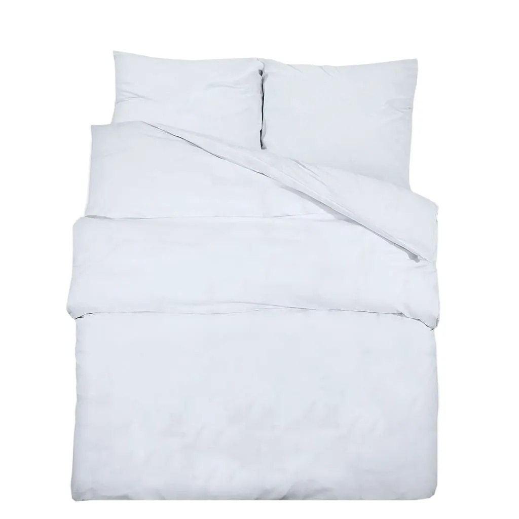 vidaXL Duvet Cover Set White 155x220 cm Light-weight Microfiber