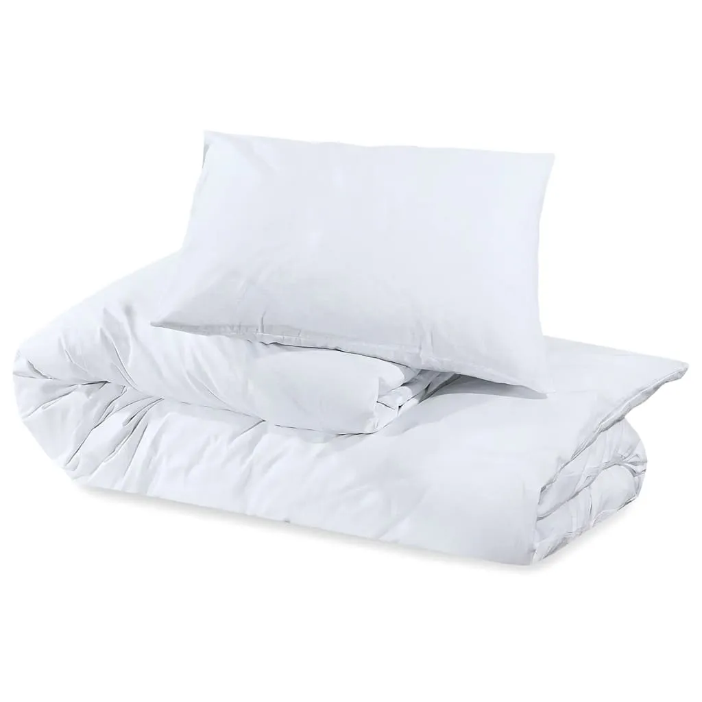 vidaXL Duvet Cover Set White 260x240 cm Cotton