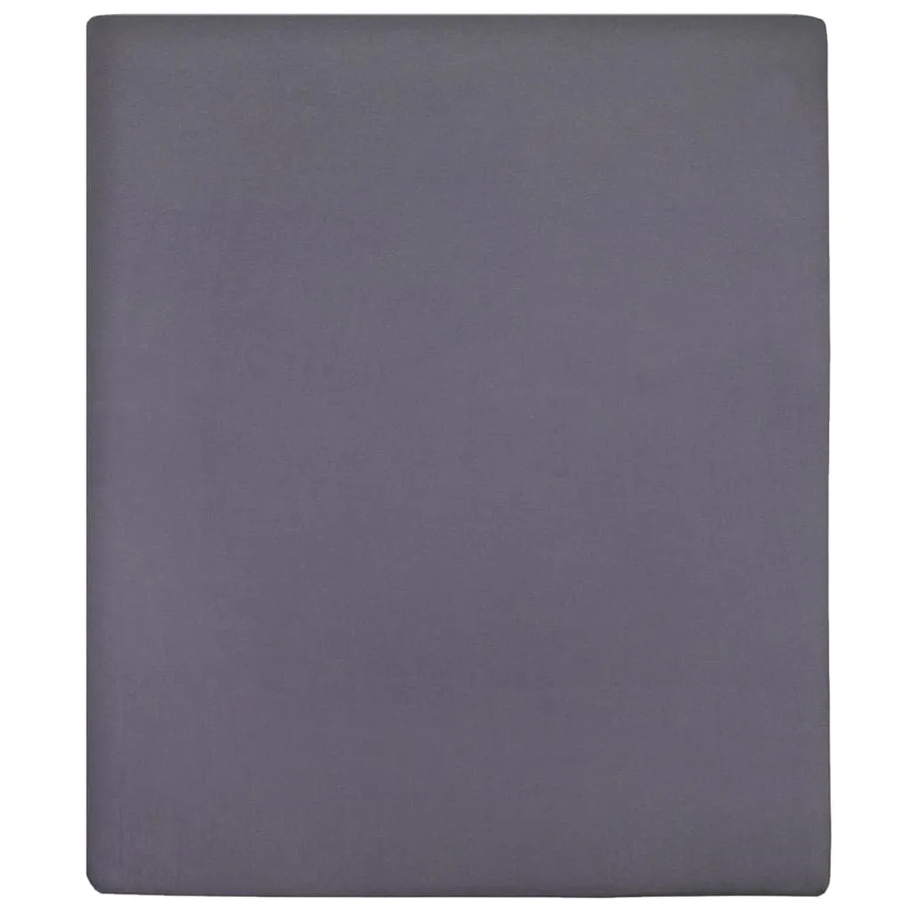 vidaXL Jersey Fitted Sheets 2 pcs Anthracite 140x200 cm Cotton