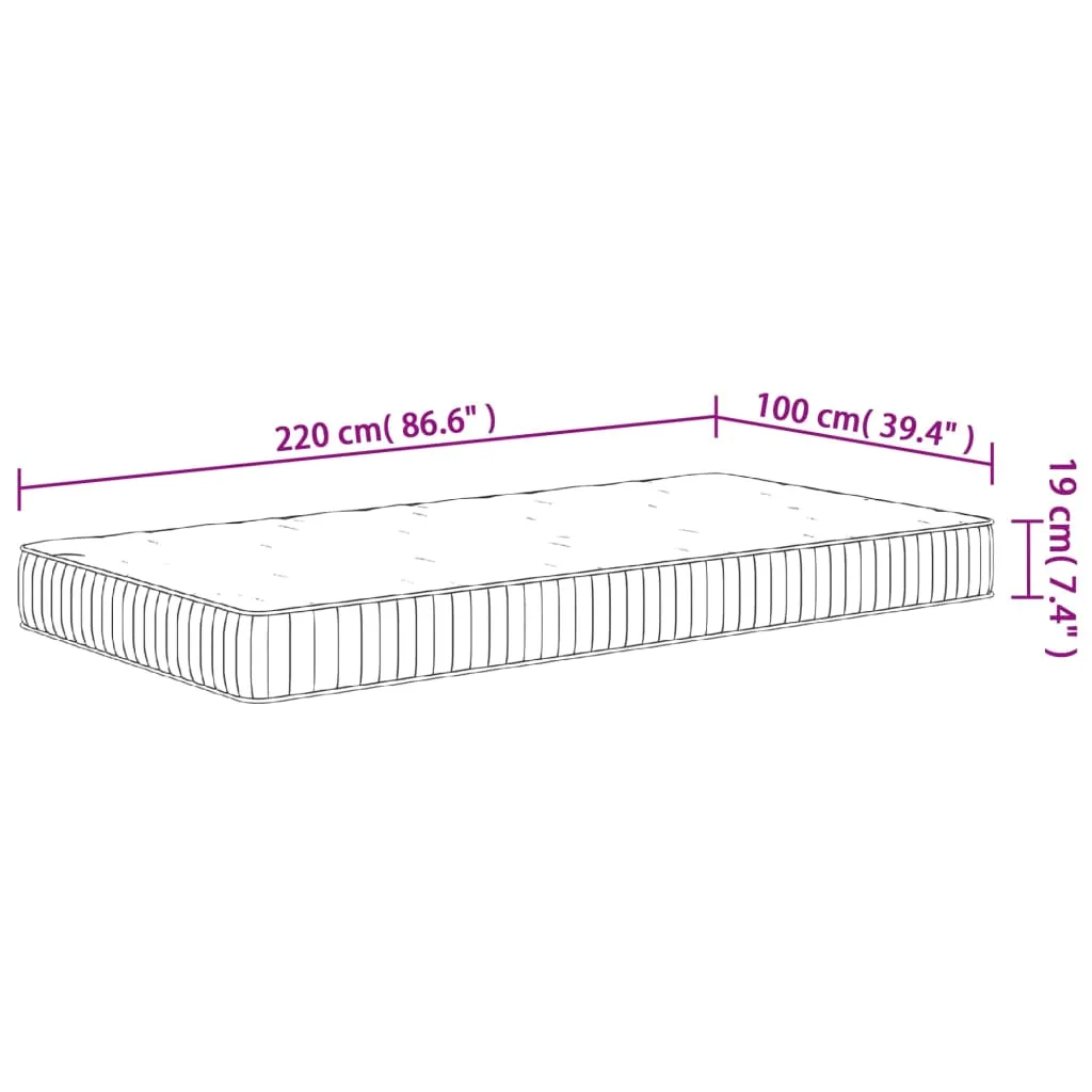 vidaXL Pocket Spring Mattress Medium 100x220 cm