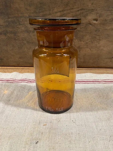 Vintage  Amber Pharmacy  Glass Bottle #5143