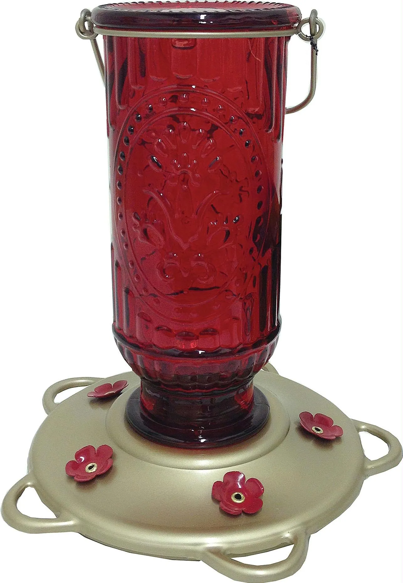 Vintage Glass Hummingbird Feeder