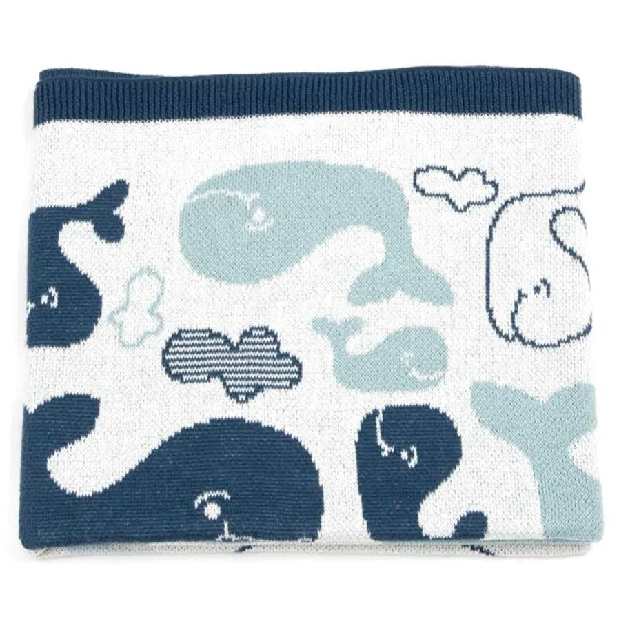 Walter Whale Nursery Pram Cot Blanket Wrap