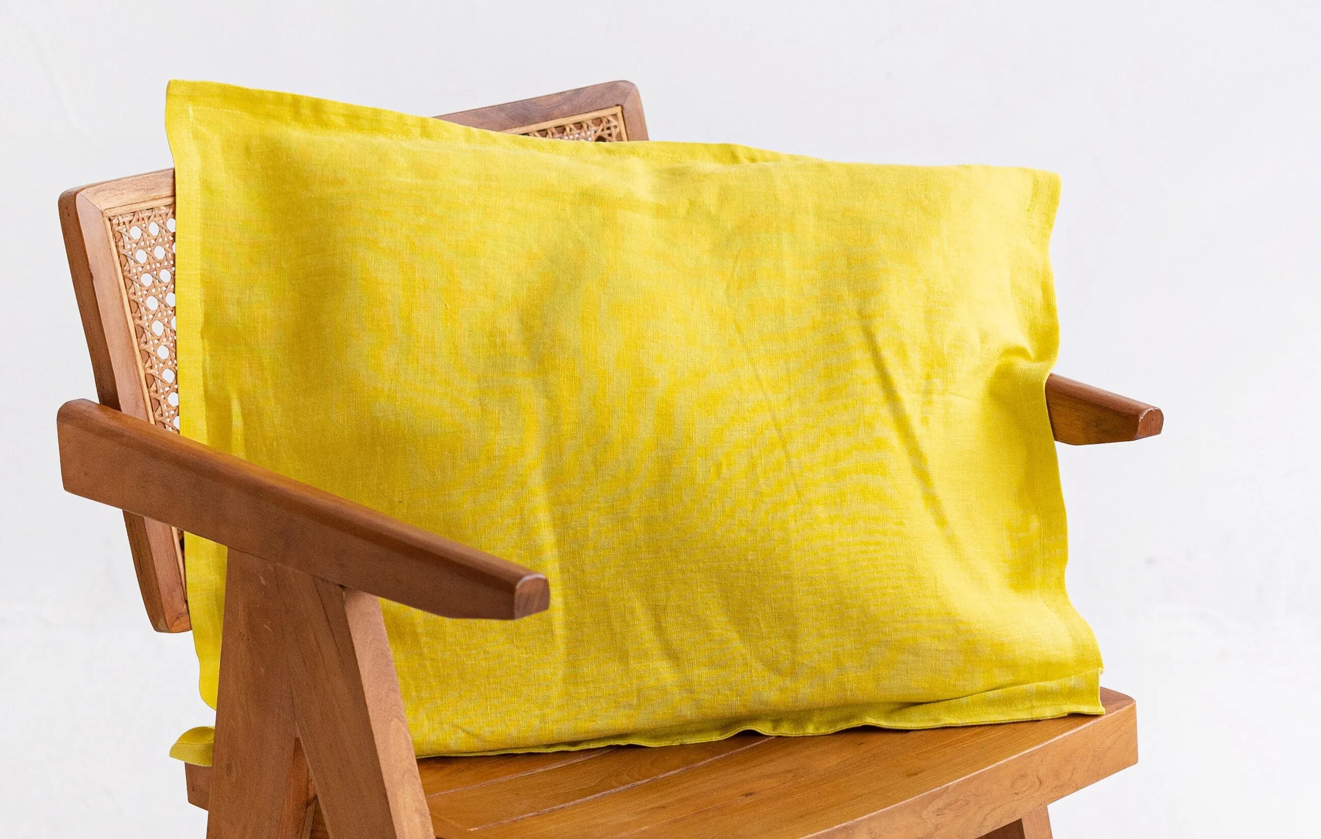 Yellow Linen Pillowcase