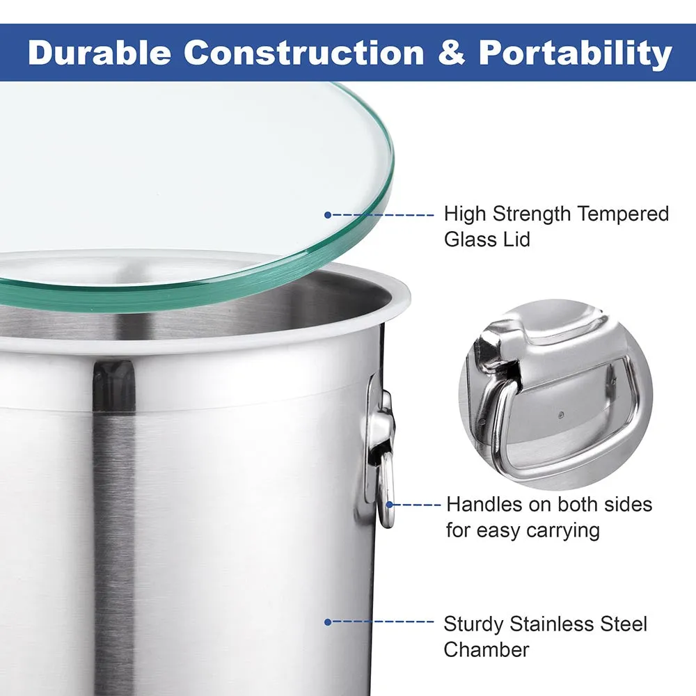 Yescom Degassing Vac Chamber w/ Gasket Lid 3 Gallon Stainless Steel