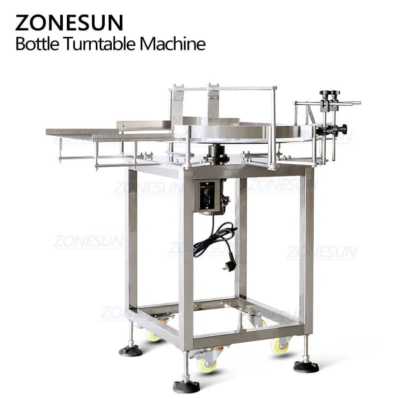 ZS-LP800N Automatic High Speed Glass Plastic Bottle Unscrambler Table Glass Jar Turntable Machine For Filling System